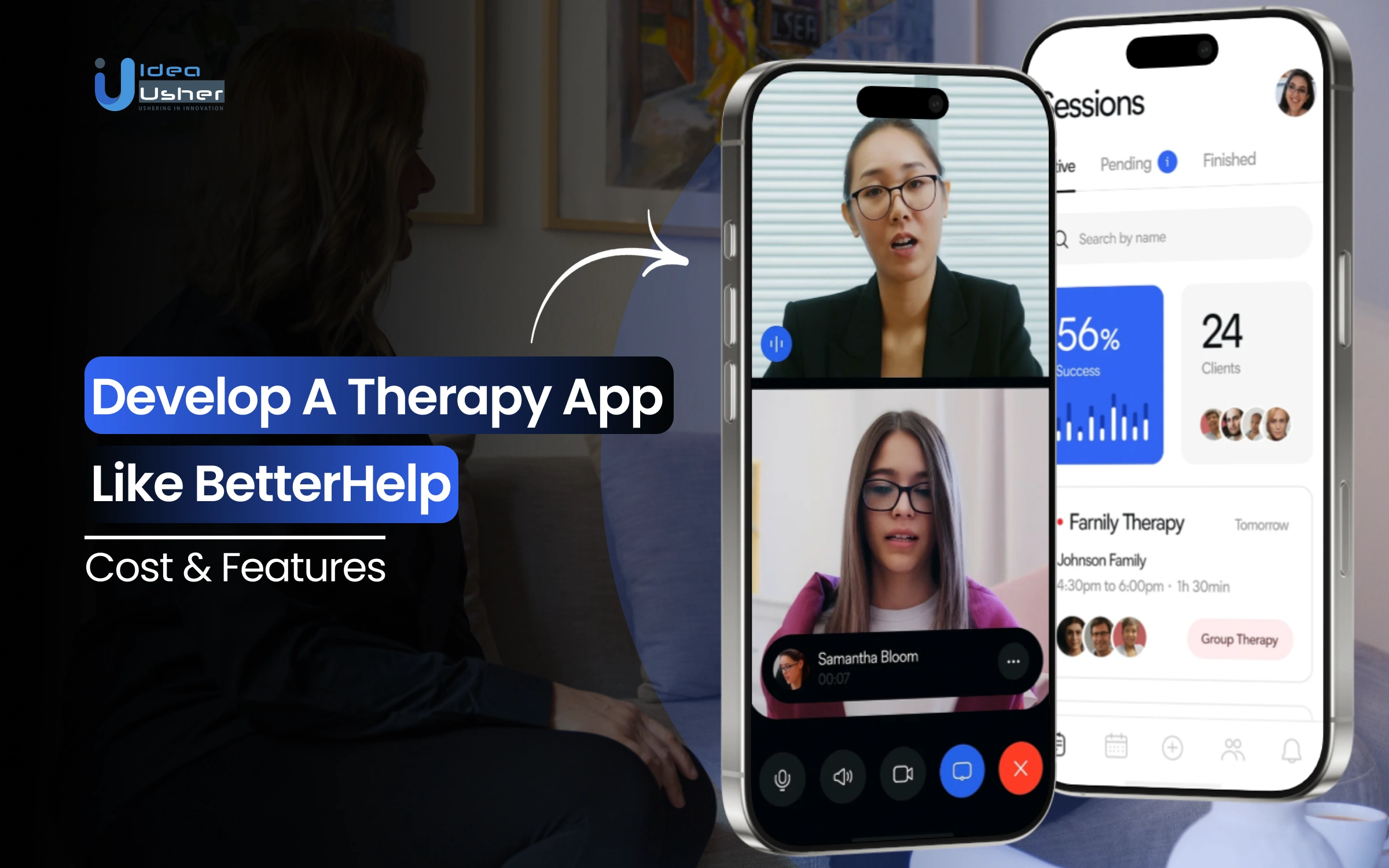 therapy app like betterhelp development