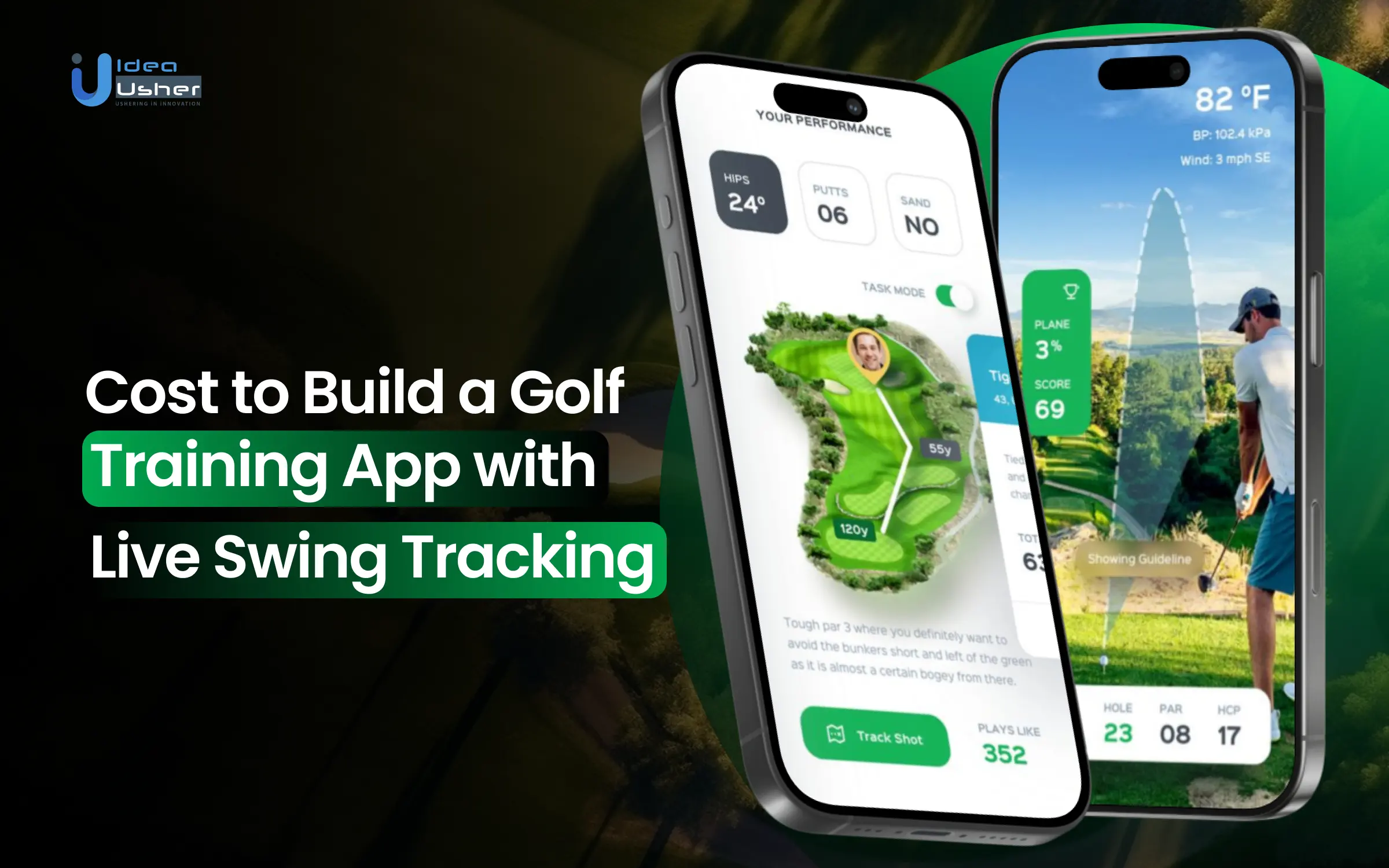 golf training app development with live swing tracking