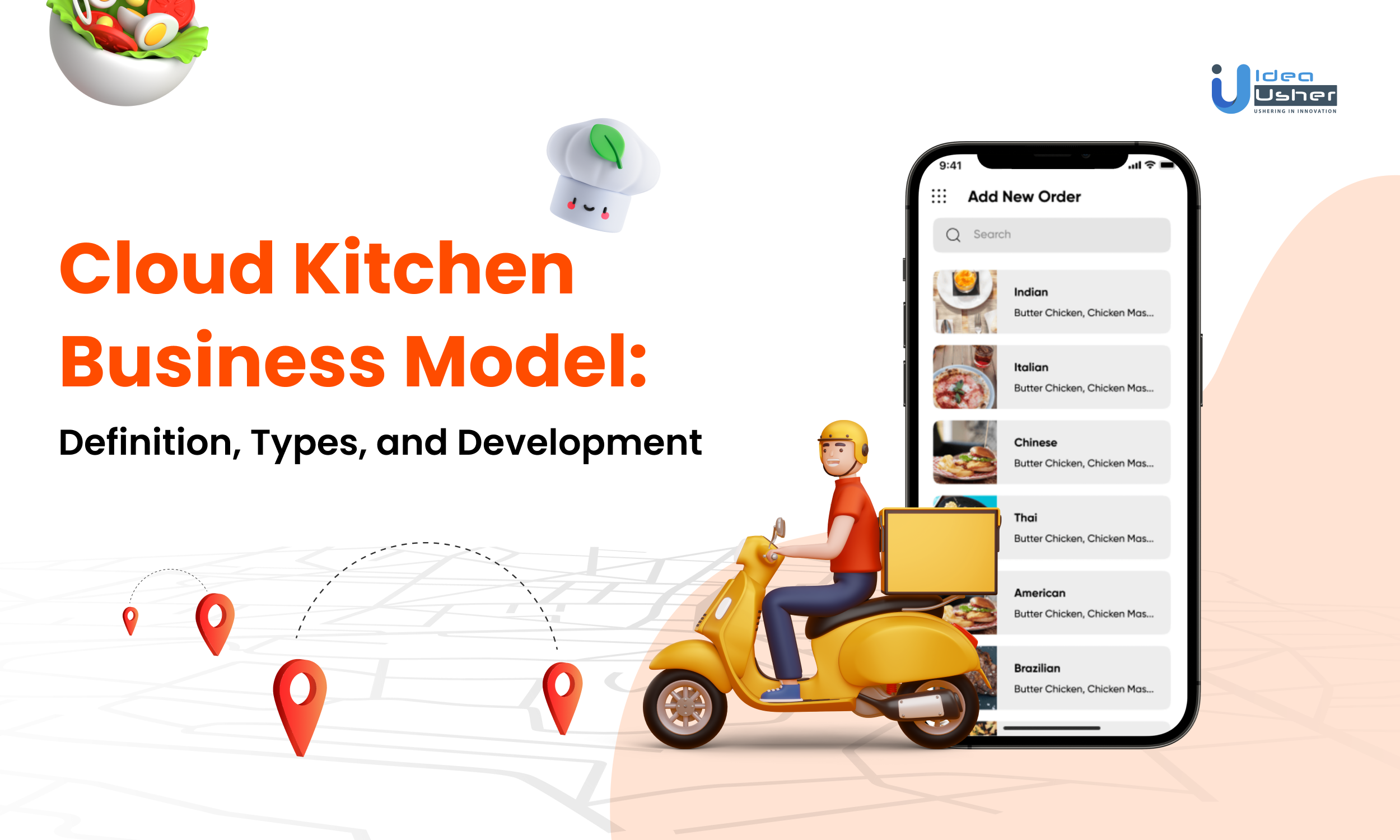 Cover Image of 'How to Develop a Cloud Kitchen Business App' blog
